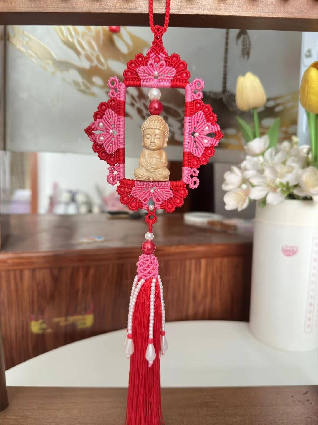 红莲宝相流苏挂件